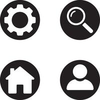 Basic Interface Button Icons vector