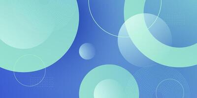 Abstract bright colorful blue gradient green circle background. Trendy shapes circle geometric pattern. vector