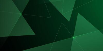 Abstract dark green triangle geometric background. Simple triangle overlap pattern with shadow and lights. vector