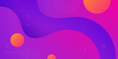 Abstract colorful purple and pink gradient background with orange circle shapes pattern . Trendy graphic design background. vector