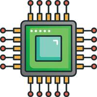 Microchip, showcasing its intricate circuitry and technological advancement. vector