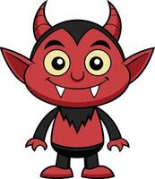 Devil with rosy cheeks, pointed ears, and a mischievous grin mascot logo design vector