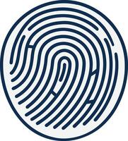 Fingerprint, symbolizing identity, security, and privacy. vector
