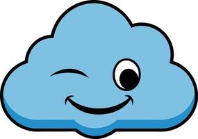 Cloud winks, radiating positivity and symbolizing weather, climate, and nature vector