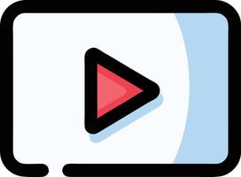 Play icon on a screen, ready to launch or control media content vector