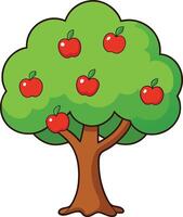 Apple Tree with apples vector