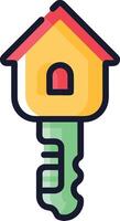 Key to Home house shaped key vector