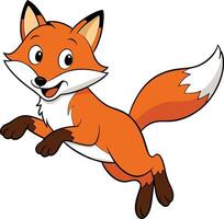 Fox leaps into the scene vector