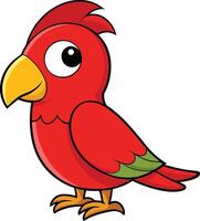 Cartoon parrot with a prominent red crest vector