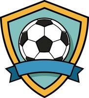 Soccer Badge with Ribbon vector