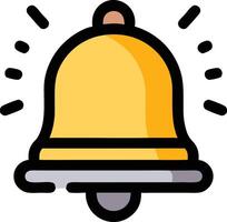 Alert Icon yellow bell, radiating with sound waves, signifies notifications, reminders vector