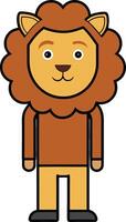 Cartoon lion with a friendly expression and a unique design vector