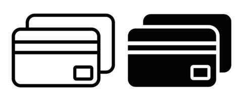 Credit Card Icon Illustration Outline and Solid Style Representations vector