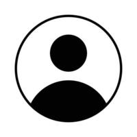 Simple Black Circle Person Icon Graphic Image for Profile Pictures and User Interfaces vector