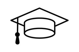 Simple Line Drawing of a Graduation Cap with a Tassel vector