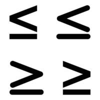 Greater than symbol less than symbol greater than or equal to and less than or equal to signs Mathematics inequality symbols vector
