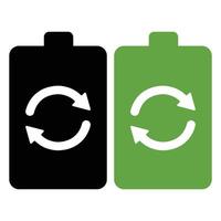Flat Icon Design of a Green Renewable Energy Battery for Website Use vector