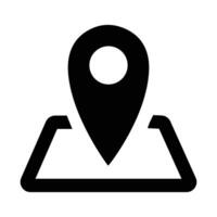 Simple Black Location Pin Icon on Map Graphic Design Element vector