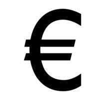High Resolution Black Euro Currency Symbol Image for Digital Use vector