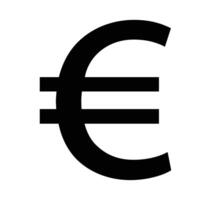 High Resolution Black and White Euro Currency Symbol Graphic Image vector