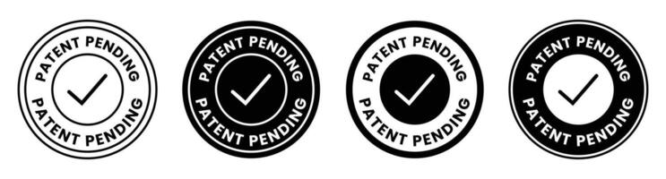 Four Variations of a Patent Pending Stamp with Check Mark vector