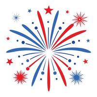 Patriotic Fourth of July Fireworks Display Graphic Image vector