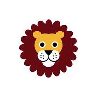 Funny Lion Art Modern Minimal Design with White Background vector