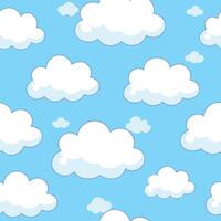 a seamless pattern with clouds on a blue background vector