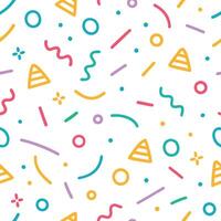 a colorful pattern with shapes and white background vector