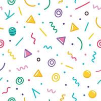 seamless pattern colorful white background geometric shapes and lines vector