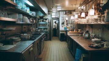 A long narrow kitchen photo