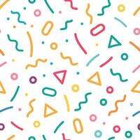 seamless pattern with white background colorful shapes and lines white background vector