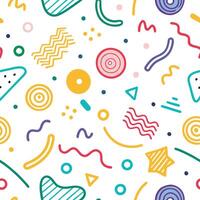 seamless pattern colorful shapes lines vector