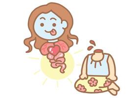 A filth eating ghost is floating out of the body vector