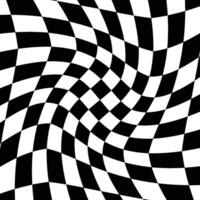 black and white isolated twisted checkered chess pattern vector