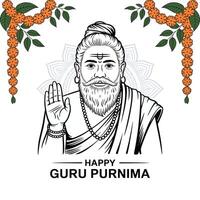 Guru purrma is the god of wisdom and knowledge in hindi language vector