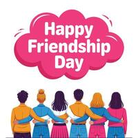 Minimalist Friendship Day Art with Happy Vibes. vector