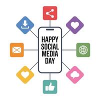 Flat Style Social Media Illustration for Digital Use. vector