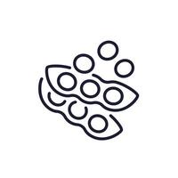 soybeans line icon on white, soy beans design vector