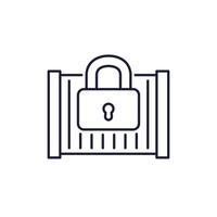 automatic gate line icon with a lock vector