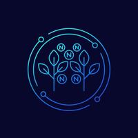 nitrogen fertilizer icon in linear design vector