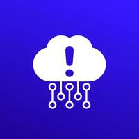 upload failure icon, cloud error pictogram vector