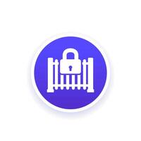 automatic gate icon with a lock vector