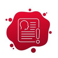 KYC verification failed line icon, vector