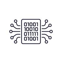 Compile code icon, line vector