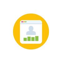 MAU metric icon, Monthly Active Users vector