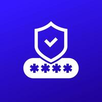 password icon with shield vector