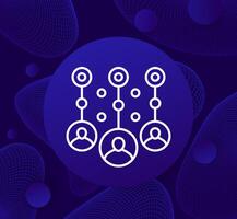 collect data of users icon, line vector