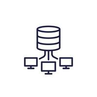 database and computers line icon vector