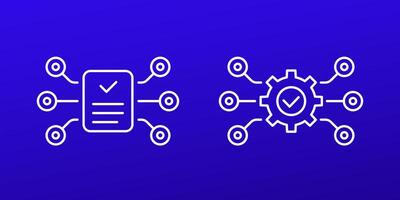 project or task line icons, vector